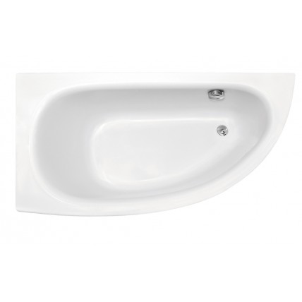 Ванна акрилова Besco Milena Premium 150x70 L, лівостороння, асиметрична + ручки (WAM-150-NLS)