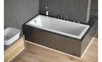 Ванна акрилова Besco Modern Slim 160x70, пряма, торець бортика 15 мм (WAM-160-SL)