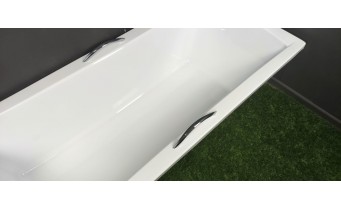 Ванна акрилова з ручками Besco Optima Premium 170x70 см, пряма + дві металеві ручки Standard, хром + ортопедичний підголівник (WAO-170-PKP)