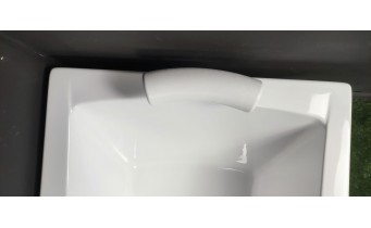 Ванна акрилова з ручками Besco Optima Premium 170x70 см, пряма + дві металеві ручки Standard, хром + ортопедичний підголівник (WAO-170-PKP)
