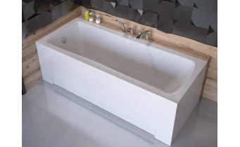 Ванна акрилова з ручками Besco Optima Premium 170x70 см, пряма + дві металеві ручки Standard, хром + ортопедичний підголівник (WAO-170-PKP)