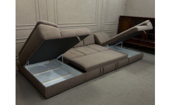 Кутовий диван розкладний п подібний Denver P3 / Денвер П3, 170x4000x170 см, 4 метри, темно-коричневий