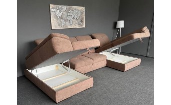 Кутовий диван п-подібний, розкладний Denver P2 / Денвер П2, 170x353x170 см, 3,5 - метри, світло-коричневий