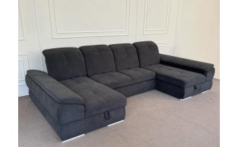 Кутовий диван п подібний, розкладний Denver P2 / Денвер П2, 170x353x170 см, 3,5 - метри, графітовий