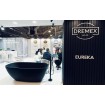 Окремостояча овальна ванна з мармуру, камяна Dremex Eureka 180x82x62 см, Gelcoat, чорний матовий + сифон Окремостояча овальна ванна з мармуру, камяна Dremex Eureka 180x82x62 см, Gelcoat, чорний матовий + сифон