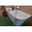 Окремостояча пристінна кутова ванна з мармуру Dremex June R 160x75x57,8 см, Правостороння, Gelcoat, білий матовий