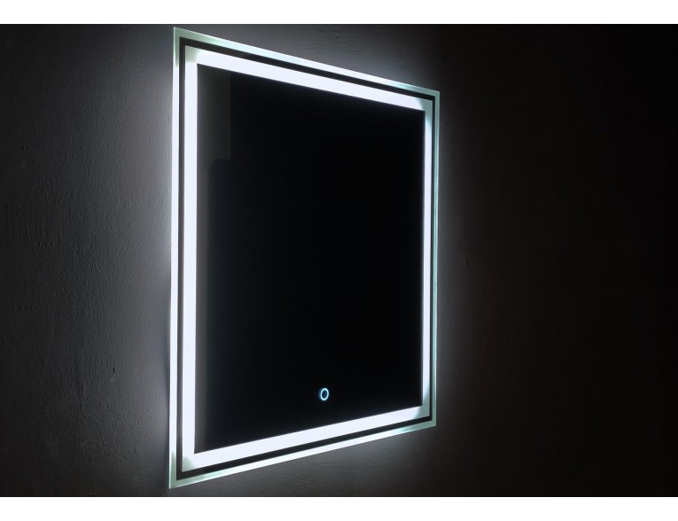 Прямокутне дзеркало з LED підсвіткою у ванну UWiS Cisily Z-650, 65х60x2,7 см, touch control