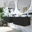 Кругле дзеркало з LED підсвіткою у ванну Elita Sharon Round 100 Black, 100x100x3 см (168123)