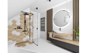 Кругле дзеркало з LED підсвіткою у ванну Elita Sharon Round 100 Black, 100x100x3 см (168123)