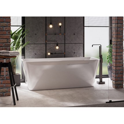 Окремостояча акрилова ванна Besco Evita 160x80 з сифоном click / clack, хром (WAS-160-E)