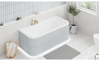 Ванна акрилова, півкругла з двох сторін Excellent Arana 180x85 см, пристінна (WAEX.ARA18WH)