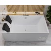 Ванна велика на двох, акрилова Crown LUX 190x120 см, прямокутна, дуо ванна, кутова + 2 два чорні підголівники 