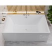 Ванна велика на двох, акрилова Crown LUX 190x120 см, прямокутна, дуо ванна, кутова + 2 два чорні підголівники Ванна велика на двох, акрилова Crown LUX 190x120 см, прямокутна, дуо ванна, кутова + 2 два чорні підголівники