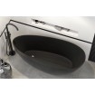 Окремостояча кам'яна ванна Besco Goya 142x62xs, чорна з сифоном click / clack, хром (WMD-140-GBC)
