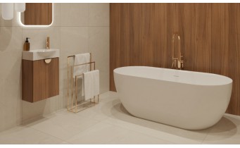 Окремостояча ванна з мармуру Dremex Goya 170x80x61 см, Gelcoat, білий глянцевий