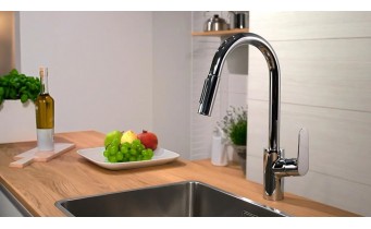 Змішувач для кухні Hansgrohe Focus E2 високий з витяжним душем (31815000)
