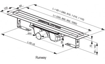 Трап Ravak Runway 300мм (X01418)