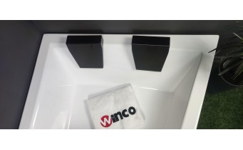 Ванна акрилова для двох осіб Besco Intima Duo 170x125 L, Лівостороння, асиметрична + чорна панель + два чорних підголівника (WAID-170-NL-BL)