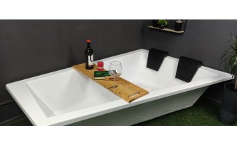 Ванна акрилова для двох осіб Besco Intima Duo 170x125 L, Лівостороння, асиметрична + чорна панель + два чорних підголівника (WAID-170-NL-BL)