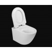 Унітаз безобідковий круглий Tavro QFS Rimless з тонким сидінням soft-close, Duroplast Super Slim, 49х36 см, білий глянцевий