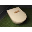 Унітаз безобідковий круглий Tavro QFS Rimless з тонким сидінням soft-close, Duroplast Super Slim, 49х36 см, капучино, бежевий матовий Унітаз безобідковий круглий Tavro QFS Rimless з тонким сидінням soft-close, Duroplast Super Slim, 49х36 см, капучино, бежевий матовий