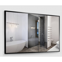 Прямокутне дзеркало у ванну Nero 120/80 чорна рамка, Black, Універсальне, 120x80x2,5 см