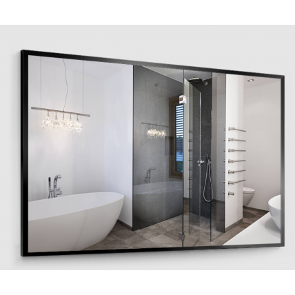 Прямокутне дзеркало у ванну Nero 120/80 чорна рамка, Black, Універсальне, 120x80x2,5 см Прямокутне дзеркало у ванну Nero 120/80 чорна рамка, Black, Універсальне, 120x80x2,5 см