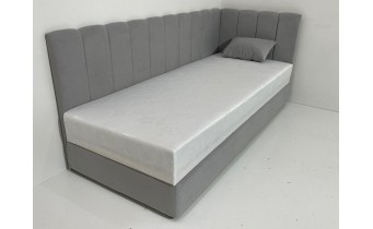 Дитяче ліжко з матрасом та мякою спинкою Valencia / Валенсія 80x200 см, колір, сторону та тканину можна обрати