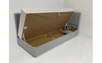 Дитяче ліжко з матрасом та мякою спинкою Valencia / Валенсія 80x200 см, колір, сторону та тканину можна обрати
