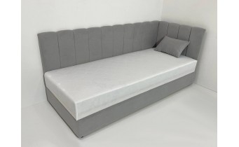 Дитяче ліжко з матрасом та мякою спинкою Valencia / Валенсія 80x200 см, колір, сторону та тканину можна обрати