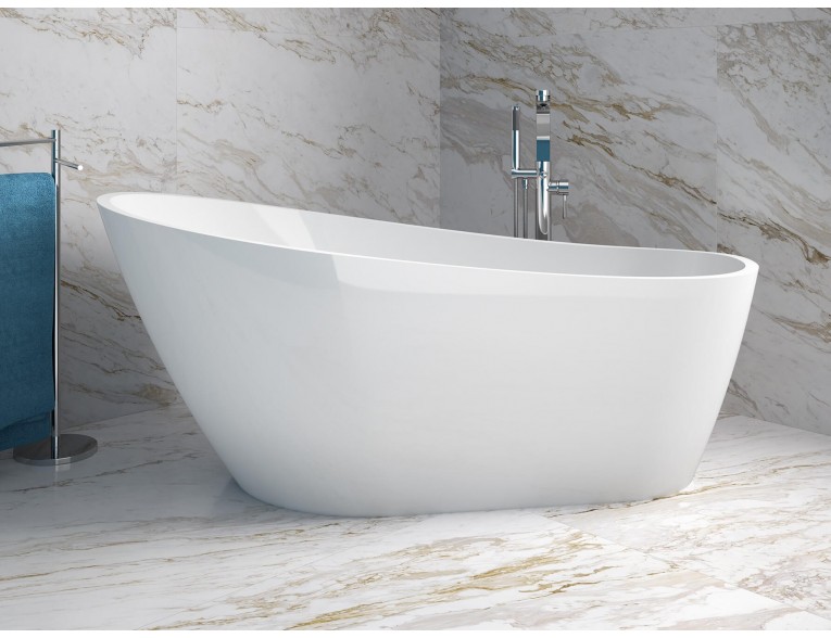 Окремостояча акрилова ванна Besco Melody 170x80 з сифоном click / clack, золотий (WAS-170-MZL)