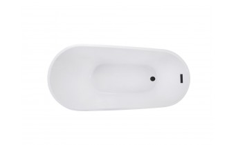 Окремостояча акрилова ванна Besco Melody 170x80 з сифоном click / clack, чорний (WAS-170-MCZ)