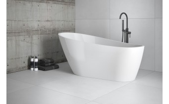 Окремостояча акрилова ванна Besco Melody 150x80 з сифоном click / clack, золотий (WAS-150-MZL)