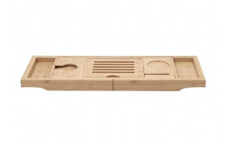 Бамбукова полиця для ванни Bamboo 70 -105 см, натуральний бамбук
