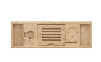 Бамбукова полиця для ванни Bamboo 70 -105 см, натуральний бамбук
