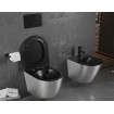 Унітаз безобідковий Mexen Lena Rimless з тонким сидінням soft-close, Duroplast Super Slim, світло-сірий з чорним, матовий