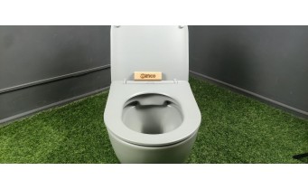 Унітаз безобідковий Mexen Lena Rimless з тонким сидінням soft-close, Duroplast Super Slim, світло-сірий матовий