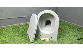 Унітаз безобідковий Mexen Lena Rimless з тонким сидінням soft-close, Duroplast Super Slim, світло-сірий матовий