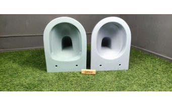 Унітаз безобідковий Mexen Rico Rimless з тонким сидінням soft-close, Duroplast Super Slim, світло-зелений матовий