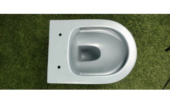 Унітаз безобідковий Mexen Rico Rimless з тонким сидінням soft-close, Duroplast Super Slim, світло-зелений матовий
