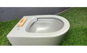 Унітаз безобідковий Mexen Rico Rimless з тонким сидінням soft-close, Duroplast Super Slim, світло-сірий матовий