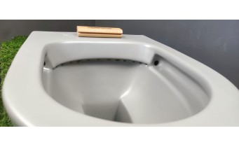 Унітаз безобідковий Mexen Rico Rimless з тонким сидінням soft-close, Duroplast Super Slim, світло-сірий матовий