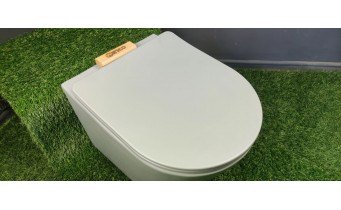 Унітаз безобідковий Mexen Rico Rimless з тонким сидінням soft-close, Duroplast Super Slim, світло-сірий матовий