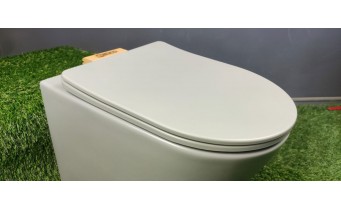 Унітаз безобідковий Mexen Rico Rimless з тонким сидінням soft-close, Duroplast Super Slim, світло-сірий матовий
