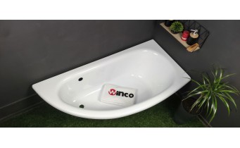 Ванна акрилова Besco Milena Premium 150x70 L, лівостороння, асиметрична + ручки (WAM-150-NLS)