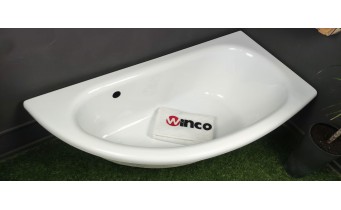 Ванна акрилова Besco Milena Premium 150x70 L, лівостороння, асиметрична + ручки (WAM-150-NLS)