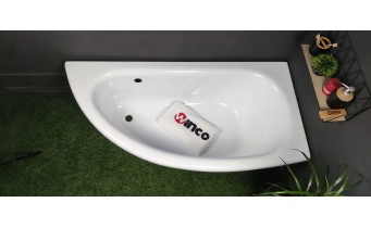 Ванна акрилова Besco Milena Premium 150x70 L, лівостороння, асиметрична + ручки (WAM-150-NLS)