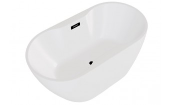 Окремостояча акрилова ванна Besco Navia 140x75 з сифоном click / clack, чорний (WAS-140-NCZ)