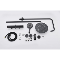 Душова система відкритого монтажу з термостатом для душу Nett Terrmostatic, Чорна