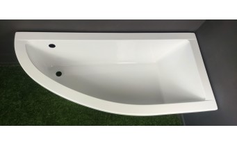 Ванна акрилова Besco Praktika 140x70 L, асиметрична + чорна панель (WAP-140-NL-BL)